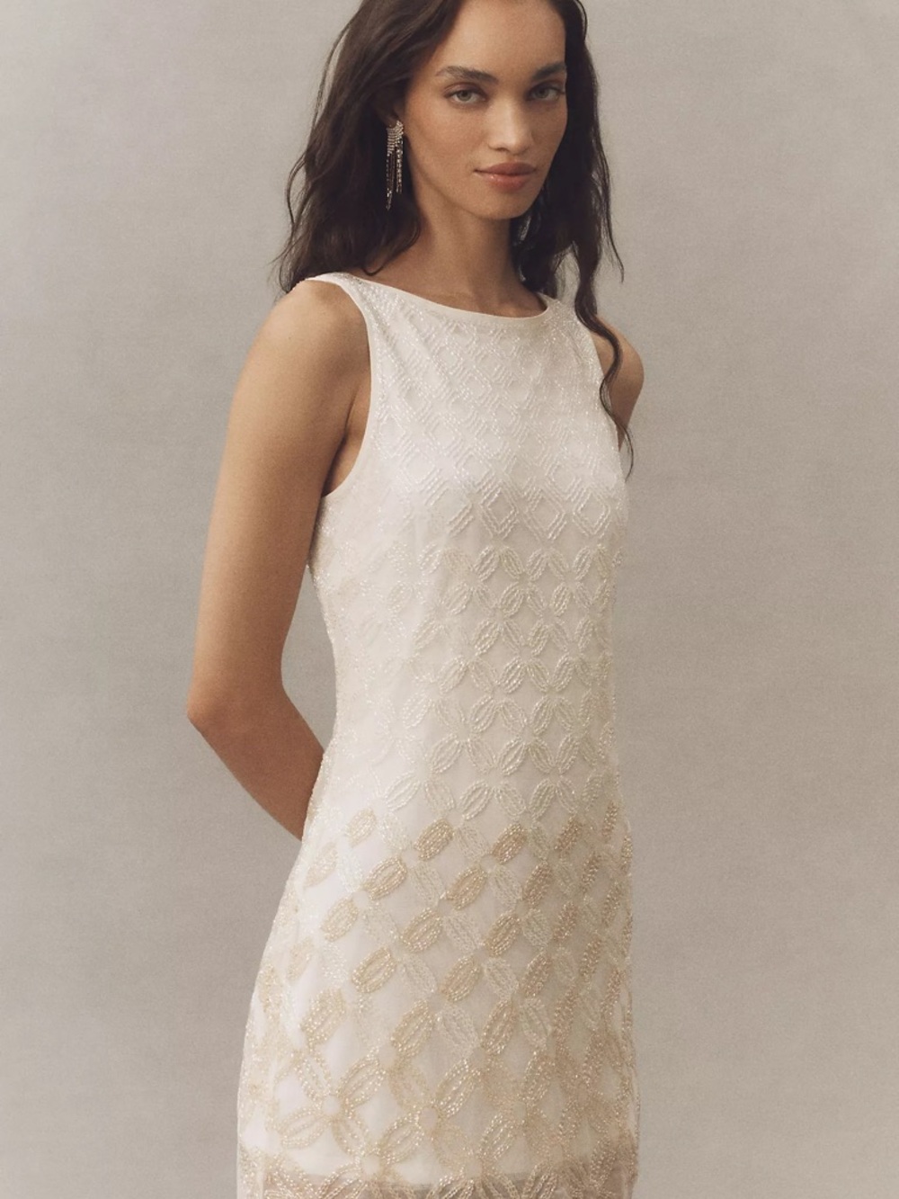 Anthropologie Not So Serious Ombre Beaded Geo Mini Dress XS